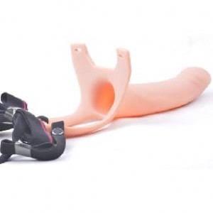 Hollow Strap On Dildo Silicone Flesh